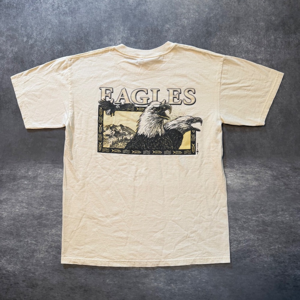 Vtg 2000 Del Sol Cinergy Eagle T Shirt Mens M Cream Color Change Graphic Promo
